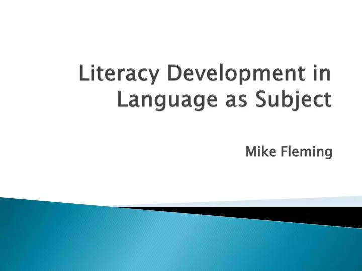 literacy development in language as subject