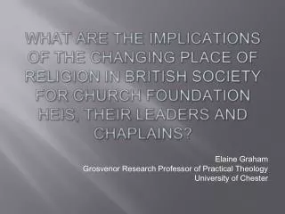 What are the implications of the changing place of religion in British society for Church foundation HEIs, their leader
