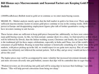 bill hionas says macroeconomic and seasonal factors are keep