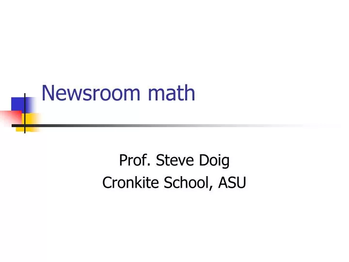 newsroom math