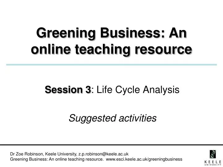 greening business an online teaching resource