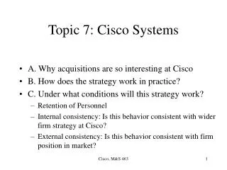 Topic 7: Cisco Systems