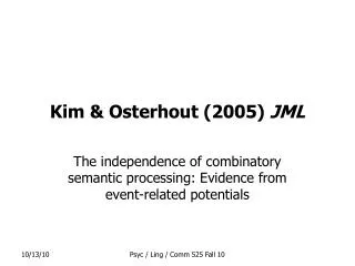 Kim &amp; Osterhout (2005) JML