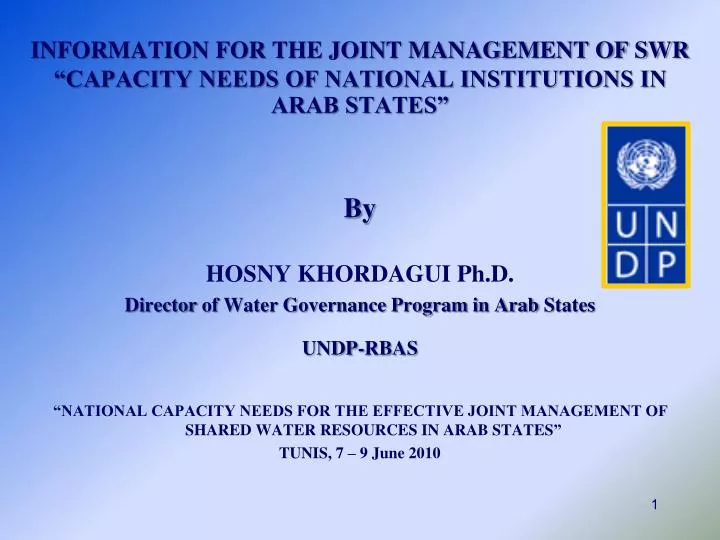 information for the joint management of swr capacity needs of national institutions in arab states