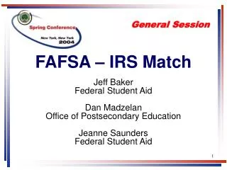 FAFSA – IRS Match