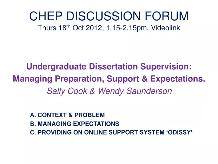 chep discussion forum thurs 18 th oct 2012 1 15 2 15pm videolink