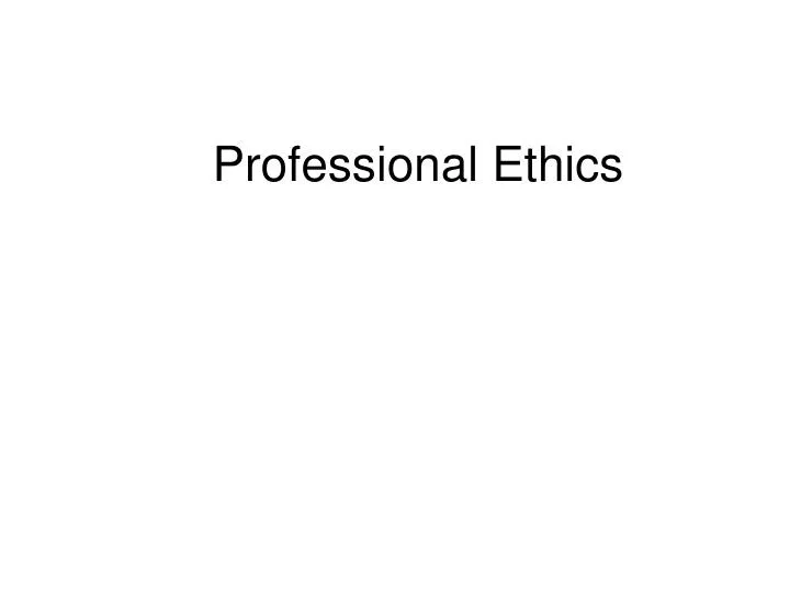 professional ethics