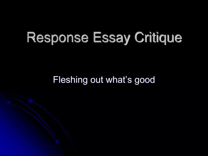 response essay critique