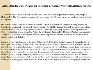 actos-bladder cancer cases are becoming prevalent, new york