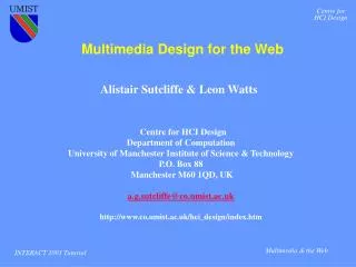 Multimedia Design for the Web