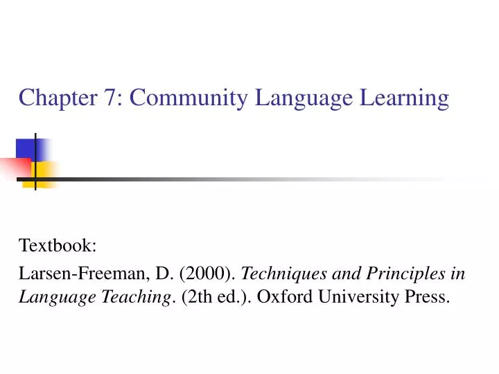 chapter 7 community language learning