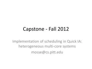 Capstone - Fall 2012