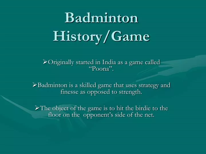 badminton history game
