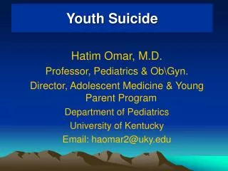 Youth Suicide