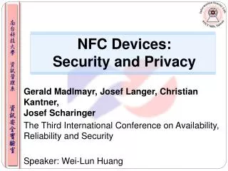 NFC Devices: Security and Privacy