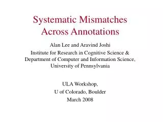 systematic mismatches across annotations