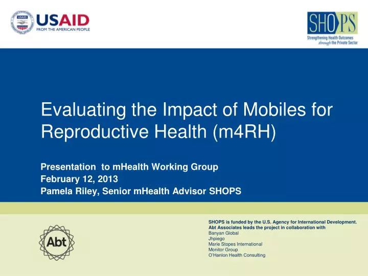 evaluating the impact of mobiles for reproductive health m4rh