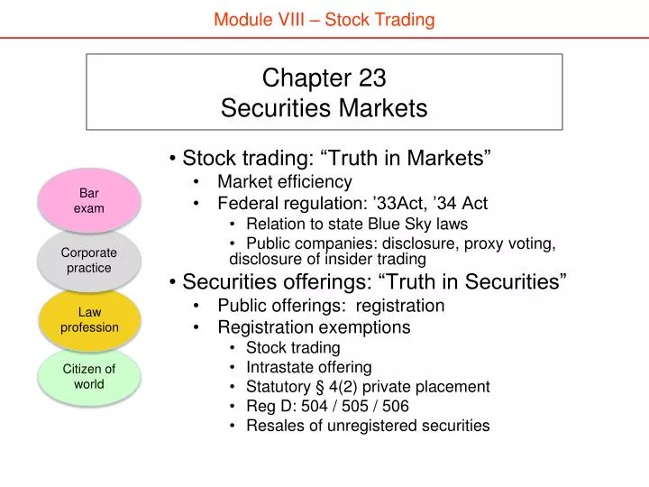 chapter 23 securities markets