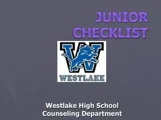 JUNIOR Checklist