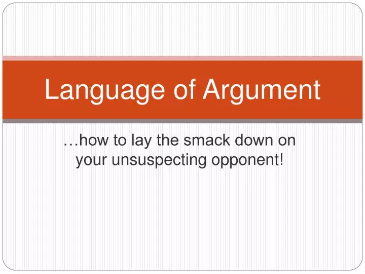 language of argument