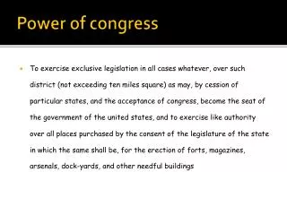 Power of congress