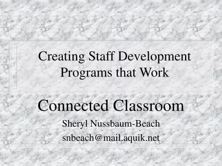 creating staff development programs that work