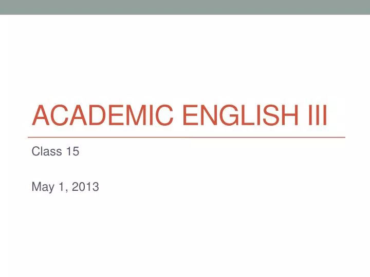 academic english iii