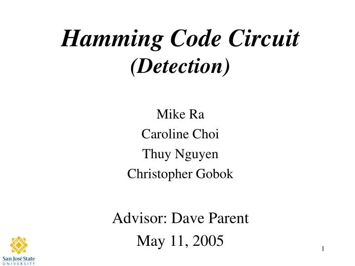 hamming code circuit detection