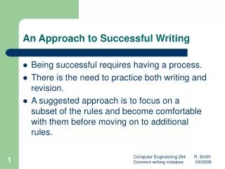 An Approach to Successful Writing