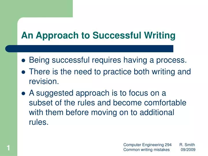 an approach to successful writing