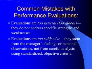 Common Mistakes with Performance Evaluations: