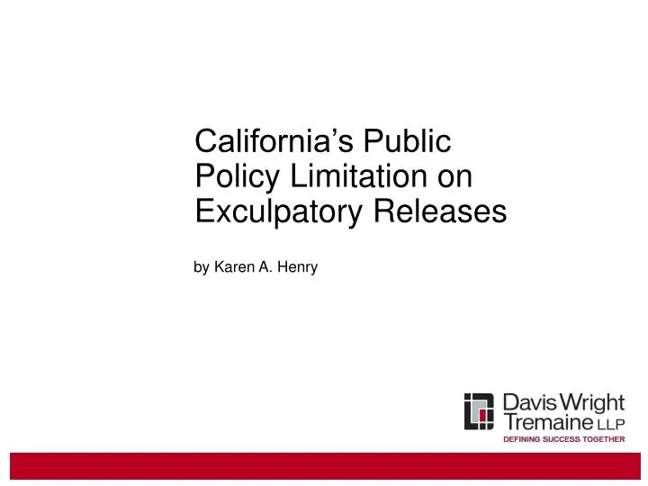 california s public policy limitation on exculpatory releases