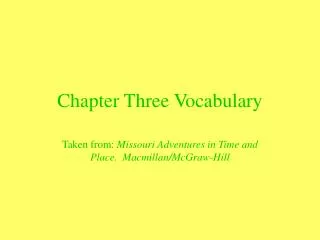 Chapter Three Vocabulary