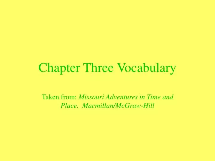 chapter three vocabulary