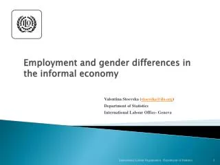 Employment and gender differences in the informal economy