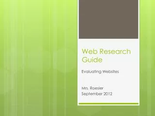 Web Research Guide