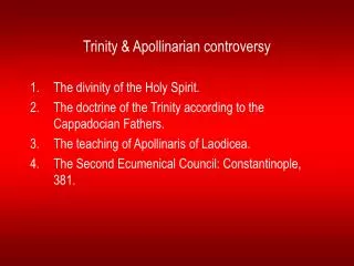 Trinity &amp; Apollinarian controversy