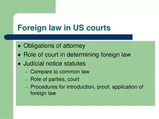 Foreign law in US courts