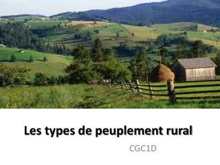 les types de peuplement rural
