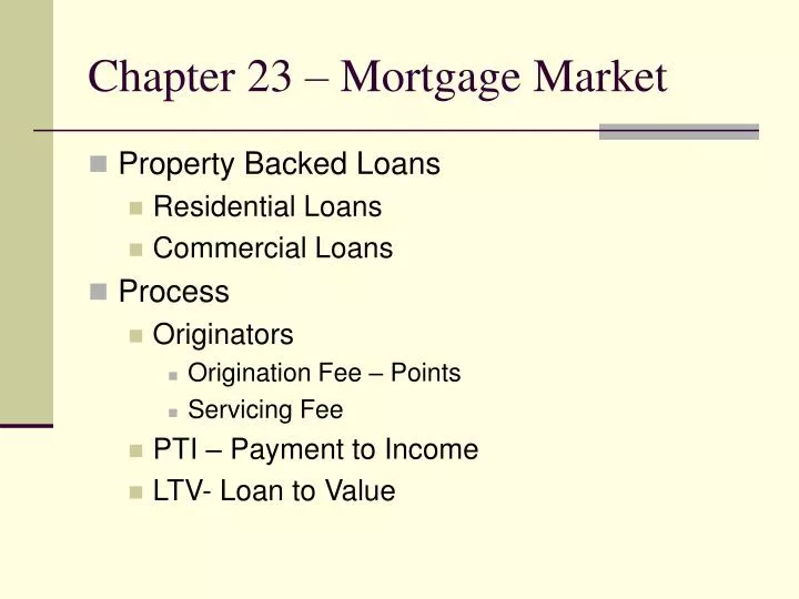 chapter 23 mortgage market