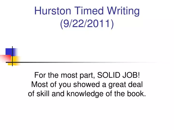 hurston timed writing 9 22 2011