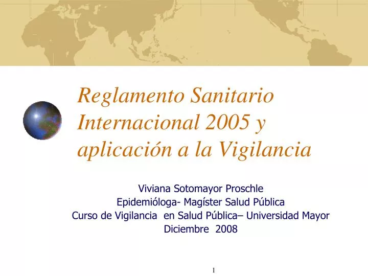 reglamento sanitario internacional 2005 y aplicaci n a la vigilancia