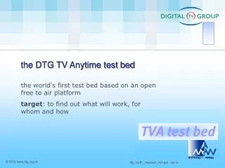 the DTG TV Anytime test bed