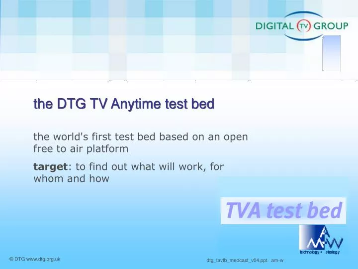 the dtg tv anytime test bed