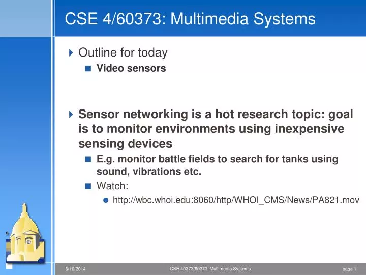 cse 4 60373 multimedia systems