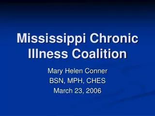 Mississippi Chronic Illness Coalition