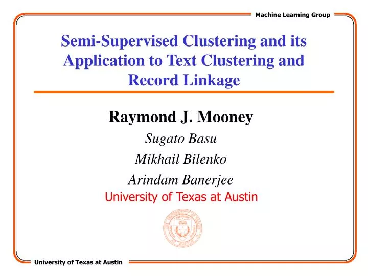 semi supervised clustering and its application to text clustering and record linkage