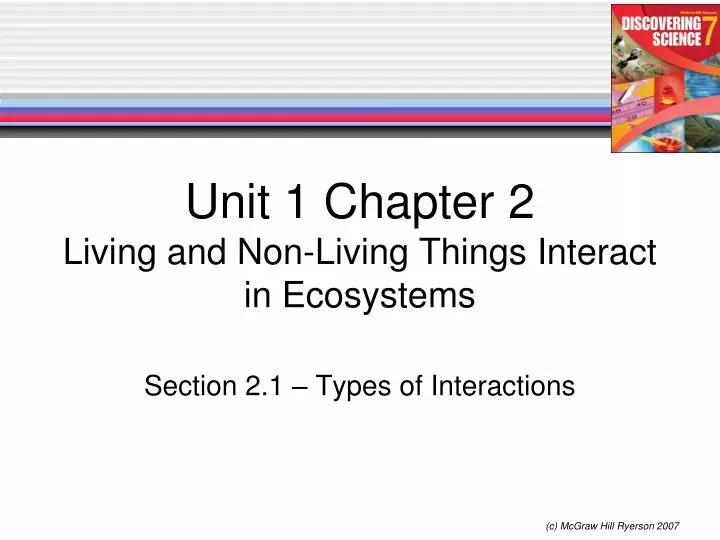 unit 1 chapter 2 living and non living things interact in ecosystems