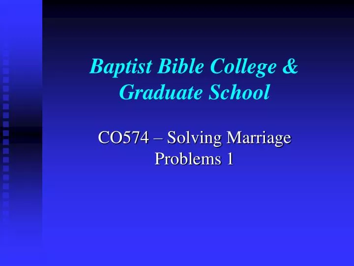 baptist bible college graduate school
