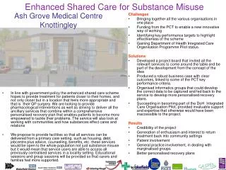 Enhanced Shared Care for Substance Misuse